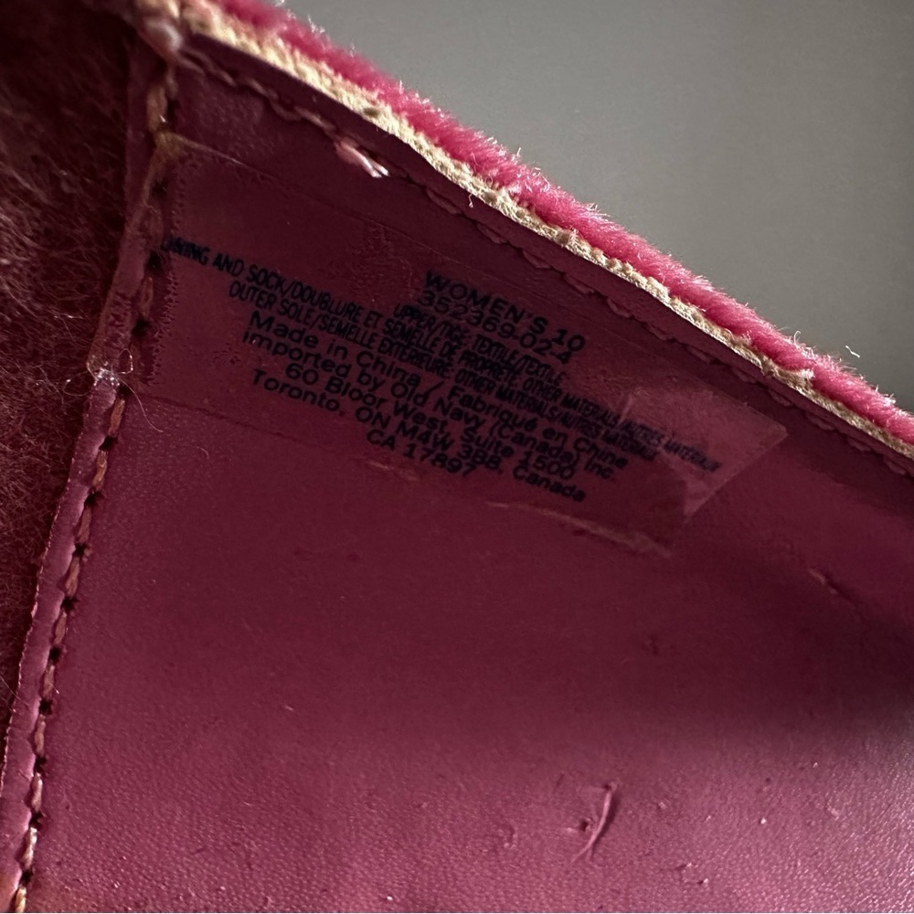 OLD NAVY - Women’s Pink Velvet Mary Jane Ballet Shoes Slippers Size 10 - Picture 8 of 14